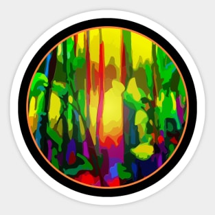 Circle Abstract Jungle Multicolor Sticker